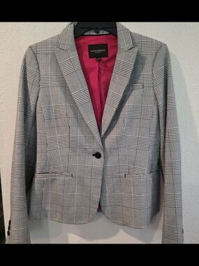 Banana Republic Grey Glen Plaid Blazer